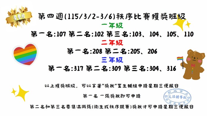 114-2第4週秩序競賽